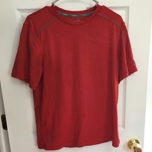 Red athletic shirt